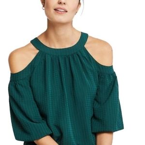 Ann Taylor Cold Shoulder Tie Back Blouse